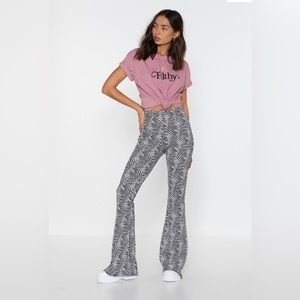 Nasty Gal Zebra Flare Pants